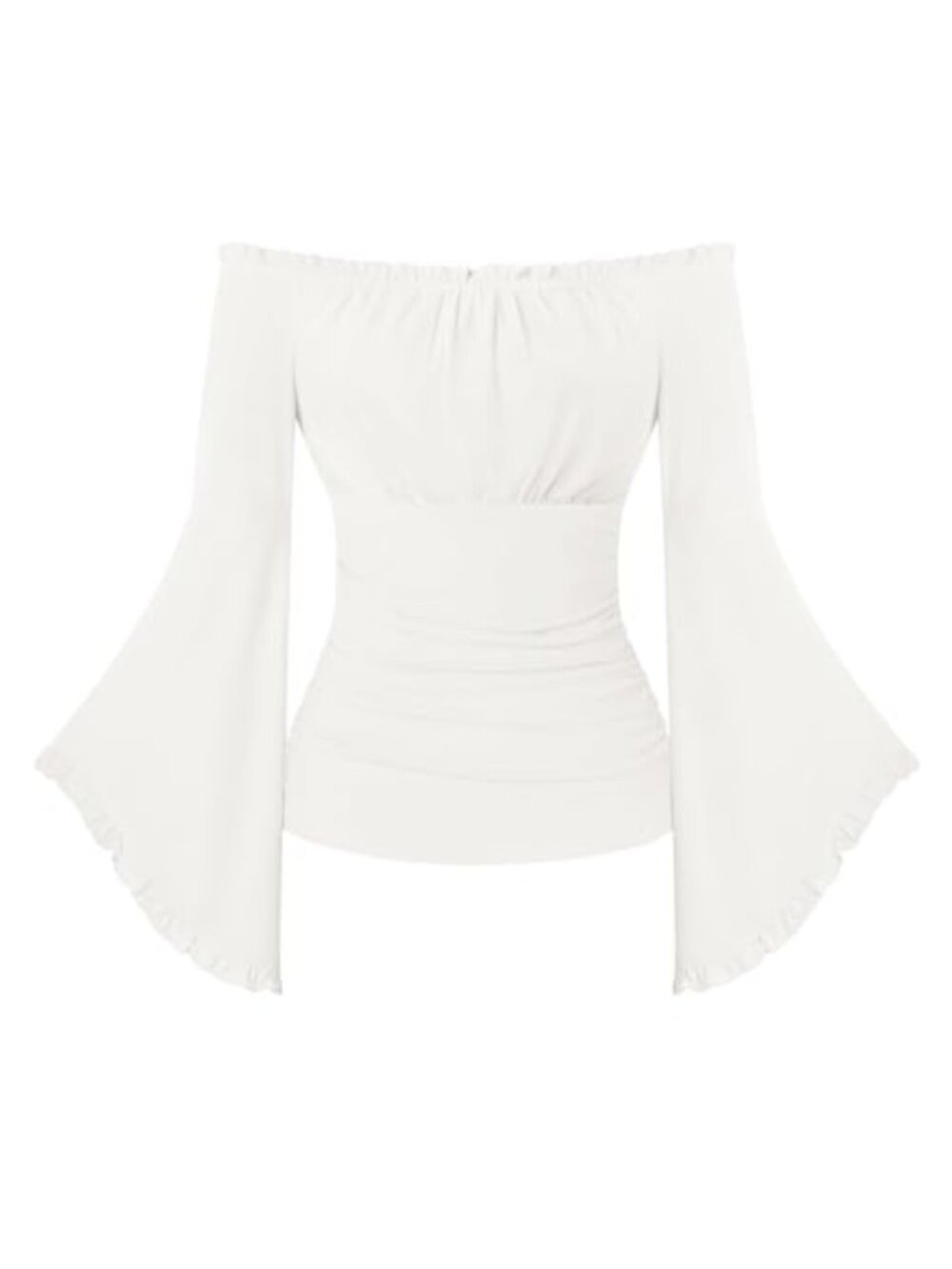 Off Shoulder Bell Sleeve Renaissance Blouse Womens Vintage Wrap Top